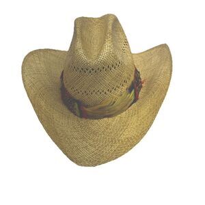 VTG Larry Mahans Collection  Size 7 Wheat  Straw Cowboy Hat A Resistol Product